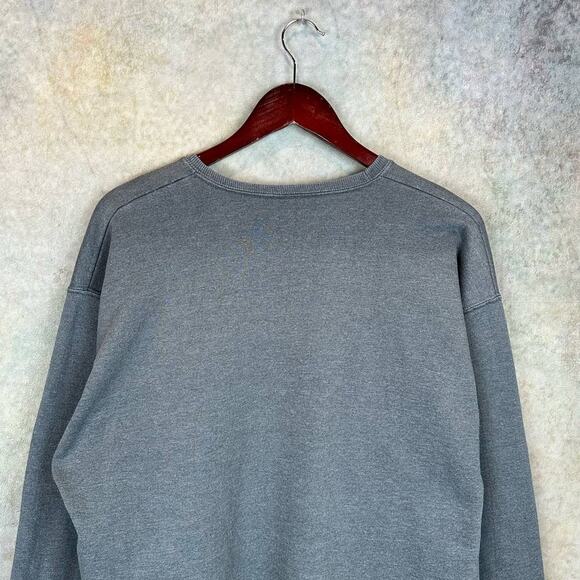 Vintage 90s Jerzees Blank Sweatshirt Mens Sz L Dark Gray Pullover Round Neck - Picture 8 of 9